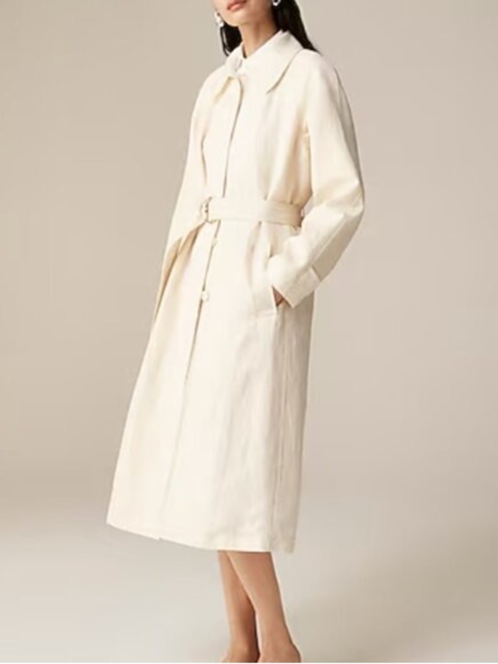 J.Crew Collection lightweight trench coat in linen-cupro blend CA993 - Picture 2 of 3